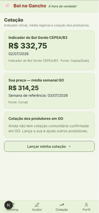 Cotação da arroba: CEPEA, praça e produtores